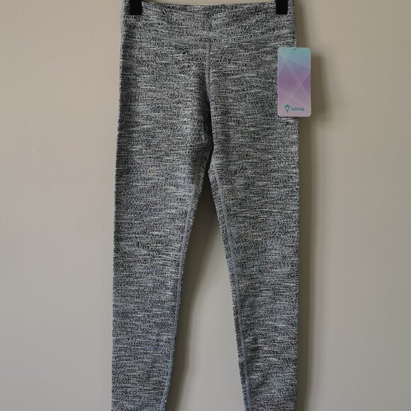 NWT IVIVVA by LULULEMON SWEA Grey Multi Luon Rhythmic Tight Pants Girl's 14 - Picture 1 of 7